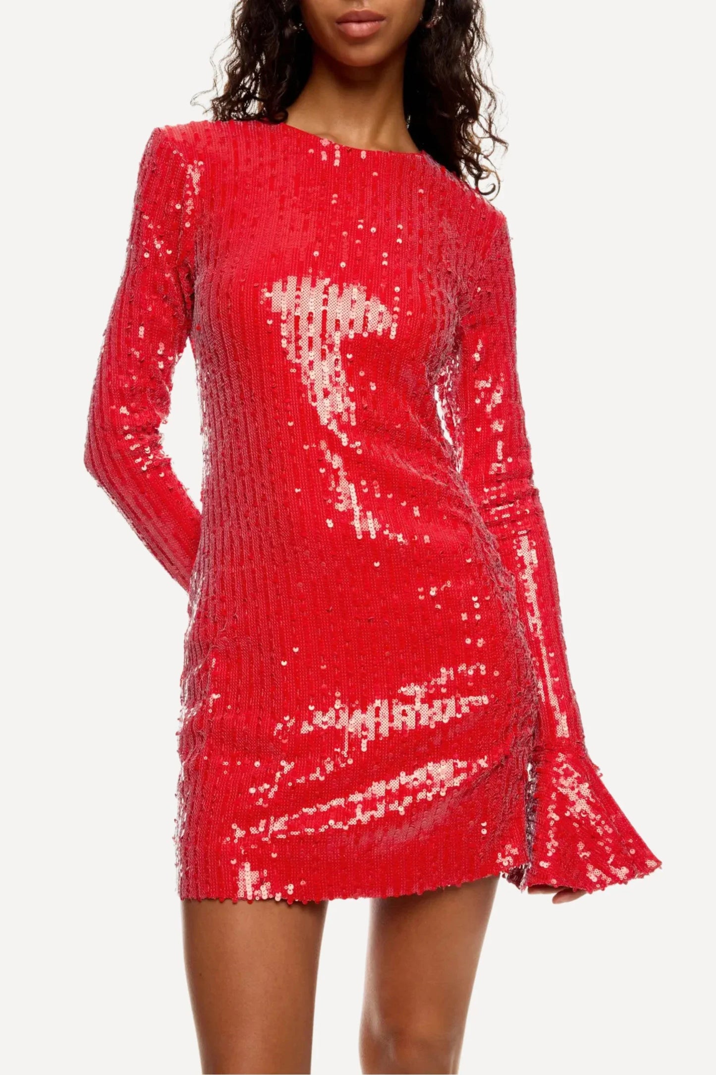 Sequins Long Sleeve Mini Dress