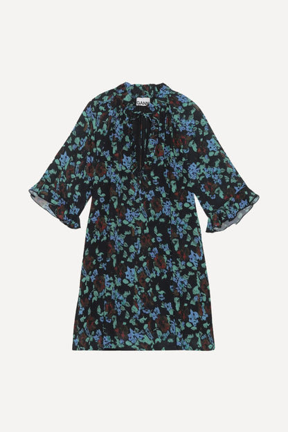 Crepe Ruffle Meadow Azure Blue - Meðvitund Studio