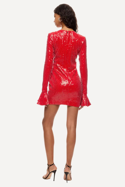 Sequins Long Sleeve Mini Dress