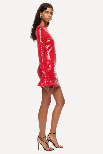 Sequins Long Sleeve Mini Dress