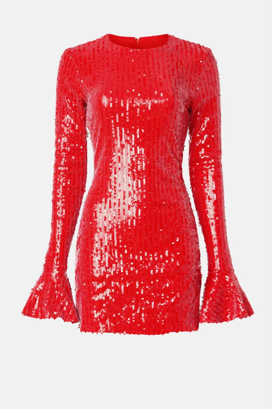 Sequins Long Sleeve Mini Dress